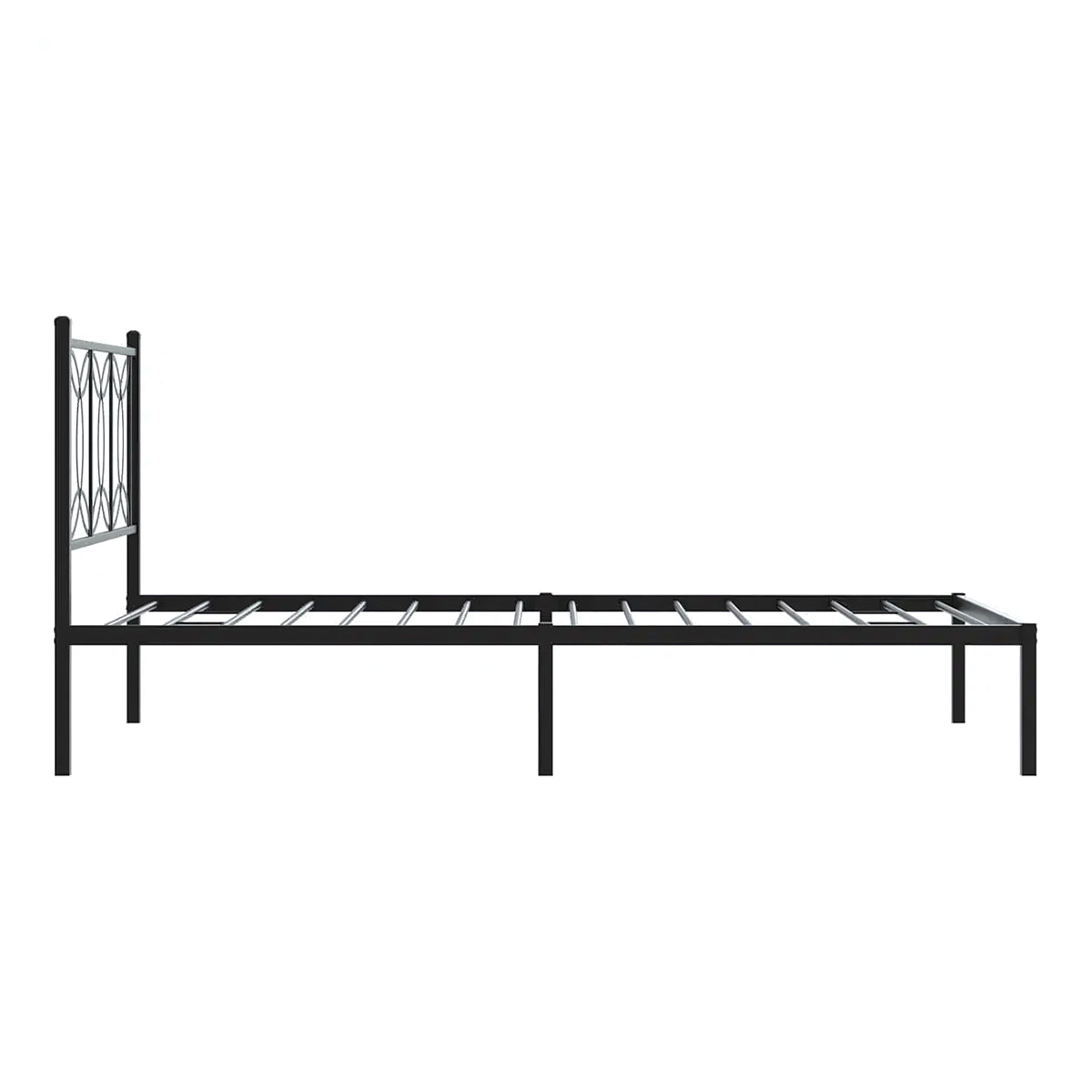 Metal Twin Bed Frame with Headboard, Bedroom Platform 39.4"x78.7", Steel Slat Support